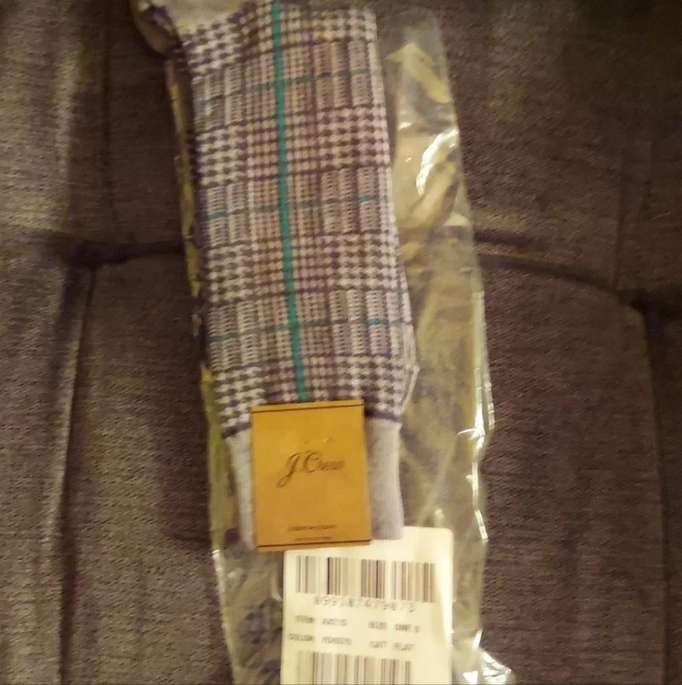 J.Crew Men's Critter Dress Socks in Dean Grey Blue Plaid O/S fits most BNWT SO